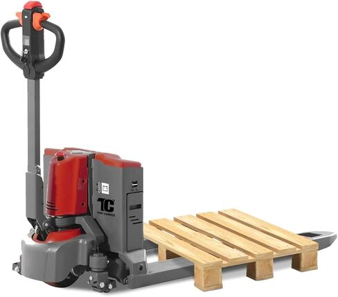 Tory Carrier Electric Pallet Truck 4400 Lb. Cap. Heavy Duty Pallet Jack 48 x 27 Forks Size Big Capacity Li-ion Battery-Red in Saudi Arabia