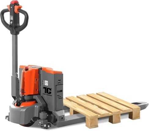 شاحنة البليت الكهربائية Tory Carrier 4400 رطل. كاب. رافعة منصة نقالة شديدة التحمل مقاس 48 × 27 شوكة بحجم كبير وبطارية ليثيوم أيون ذات سعة كبيرة - باللون الأحمر in Kuwait