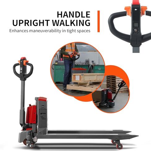Tory Carrier Electric Pallet Truck 4400 Lb. Cap. Heavy Duty Pallet Jack 48 x 27 Forks Size Big Capacity Li-ion Battery-Red in Saudi Arabia
