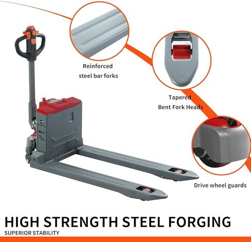 Tory Carrier Electric Pallet Truck 4400 Lb. Cap. Heavy Duty Pallet Jack 48 x 27 Forks Size Big Capacity Li-ion Battery-Red in Saudi Arabia