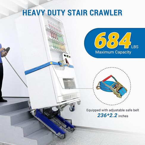 CT310 Electric Crawler Dolly - 684 LBS Load Capacity, Powered Tracked Stair Climber Trolley with Anti-Slip Design for Heavy Duty Material Handling in Saudi Arabia