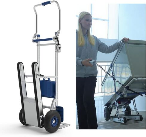 CT310 Electric Crawler Dolly - 684 LBS Load Capacity, Powered Tracked Stair Climber Trolley with Anti-Slip Design for Heavy Duty Material Handling in Saudi Arabia
