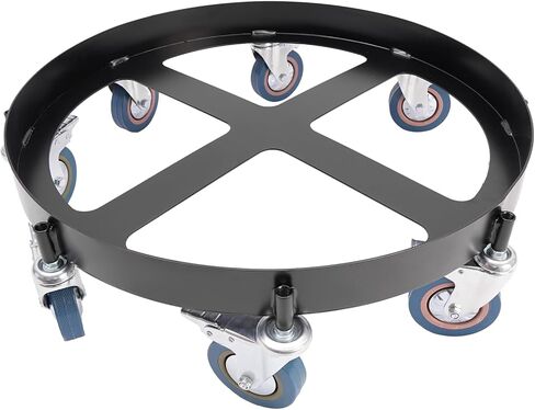 55 Gallon Drum Dolly with 8 Swivel Caster Wheel, 2000 Lbs Capacity Heavy Duty Steel, Trash Can Dolly Cart, Oil Drum Caddy Round Dolly Garbage Can Dolly Non Tipping for Warehouse Workshop in Saudi Arabia