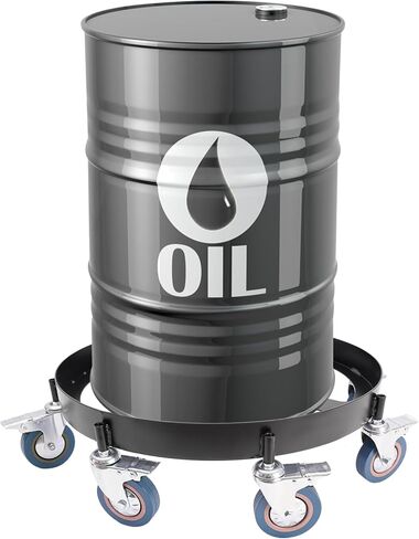 55 Gallon Drum Dolly with 8 Swivel Caster Wheel, 2000 Lbs Capacity Heavy Duty Steel, Trash Can Dolly Cart, Oil Drum Caddy Round Dolly Garbage Can Dolly Non Tipping for Warehouse Workshop in Saudi Arabia