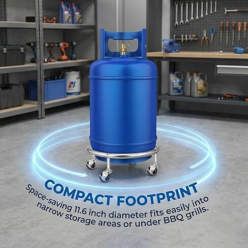 BESPORTBLE Movable Propane Tank Holder 20Lb Cylinder Stand with Brake Wheels Gas Cylinder Base Plate Cart for Easy Transport and Stable Support in Saudi Arabia