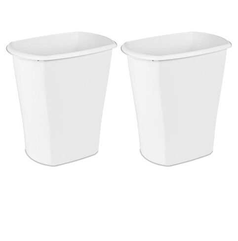 (2 Pack) Kitchen Trash Can, 10 Gallon Plastic Garbage Bin with No Lid, White in Saudi Arabia