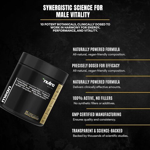Men's Testosterone Support–10-in-1 Horny Goat Weed with Tongkat Ali, Ashwagandha, Shilajit, Maca, Fadogia Agrestis, Tribulus & More – Energy, Vitality & Libido Support – 60 Vegan Capsules in Saudi Arabia
