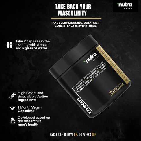Men's Testosterone Support–10-in-1 Horny Goat Weed with Tongkat Ali, Ashwagandha, Shilajit, Maca, Fadogia Agrestis, Tribulus & More – Energy, Vitality & Libido Support – 60 Vegan Capsules in Saudi Arabia