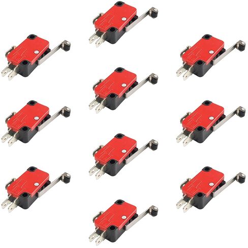 V-156-1C25 Limit Switch – SPDT Micro Switch with Long Hinge Roller Lever, 10 Pieces – Industrial Grade Switch for Arduino, ESP32, ESP8266, Raspberry Pi with Tutorials in Saudi Arabia