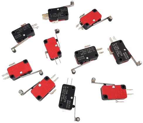 V-156-1C25 Limit Switch – SPDT Micro Switch with Long Hinge Roller Lever, 10 Pieces – Industrial Grade Switch for Arduino, ESP32, ESP8266, Raspberry Pi with Tutorials in Saudi Arabia