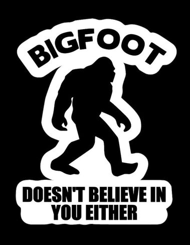 ملصق Bigfoot لا يؤمن بك أيضًا - ملصق مقاس 5 بوصات {أبيض} - ملصق قدم كبير، ملصق ييتي، ساسكواتش، ملصق بوغي بيلي، رجل بوجي، نعم، أنا أصدق، ملصق بطل العالم، مومو، كمبيوتر محمول SIX786W in Saudi Arabia