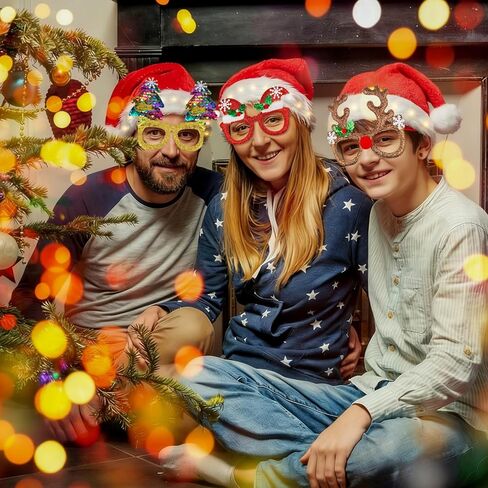 قبعات ونظارات حفلات عيد الميلاد المضحكة من JIURUN لدعائم الصور للرجال والنساء هدية حفلة عيد الميلاد in Kuwait