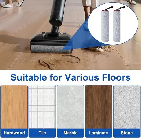 فرشاة دوارة وفلتر HEPA لقطع غيار المكنسة الكهربائية DREAME H12 Pro FlexReach / H15 Pro الرطبة والجافة، 2 فرشاة دوارة + 2 مرشحات HEPA + 1 فرشاة تنظيف in Kuwait