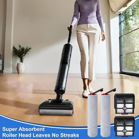 فرشاة دوارة وفلتر HEPA لقطع غيار المكنسة الكهربائية DREAME H12 Pro FlexReach / H15 Pro الرطبة والجافة، 2 فرشاة دوارة + 2 مرشحات HEPA + 1 فرشاة تنظيف in Kuwait