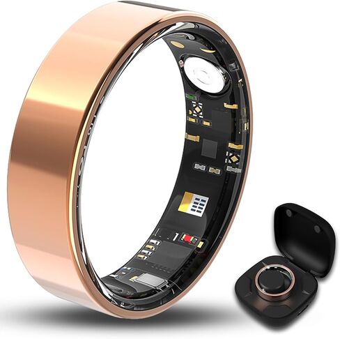 Smart Ring for Women Men Fitness Tracker with Blood Oxygen,Heart Rate,Sleep Monitoring,Step Counting,for iPhone and Android,Waterproof smart blood pressure monitor,No Subscription Fees (Rose Gold, 9) in Saudi Arabia