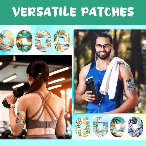 32 Pack Adhesive Patches Compatible with Dexcom G7 & Stelo CGM Patches Summer Beach Waterproof & Sweatproof Adhesive Tape Stickers Diabetic Sensor Covers Flexible Breathable Pre-Cut Patch in Saudi Arabia