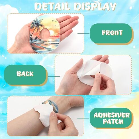 32 Pack Adhesive Patches Compatible with Dexcom G7 & Stelo CGM Patches Summer Beach Waterproof & Sweatproof Adhesive Tape Stickers Diabetic Sensor Covers Flexible Breathable Pre-Cut Patch in Saudi Arabia