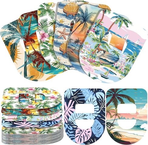 32 Pack Adhesive Patches Compatible with Dexcom G7 & Stelo CGM Patches Summer Beach Waterproof & Sweatproof Adhesive Tape Stickers Diabetic Sensor Covers Flexible Breathable Pre-Cut Patch in Saudi Arabia