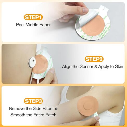 أغطية مستشعر Freestyle لـ Libre 3 Plus، 30 حزمة من أغطية مستشعر Libre 3 Plus المقاومة للماء، رقعة مستشعر CGM حريرية، علامة تبويب سهلة التقشير، لا تسبب الحساسية وخالية من اللاتكس، حماية لمدة 15 يومًا، بيج in Kuwait