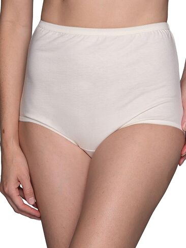 Vanity Fair Women's High Waisted Underwear, Full Coverage Ladies Panties, Perfectly Yours Briefs, Nylon - Raspberry Haze/Bare Pink/Glacier White, 7 in Saudi Arabia