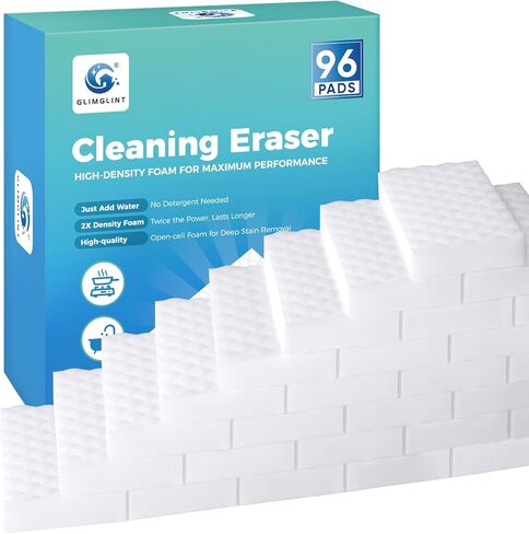 GLIMGLINT 96PK Magic Sponge Erasers, 2X Density Melamine Sponge Foam Pads, Household Cleaning Supplies Cleaner for Kitchen, Bathroom, Bathtub, Sink, Wall Cleaner, Furniture, Boat in Saudi Arabia