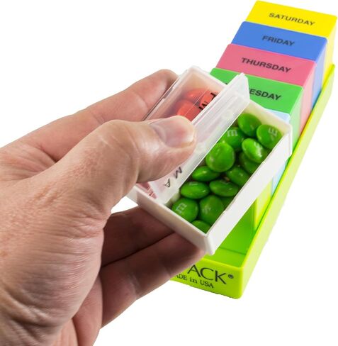 منظم حبوب منع الحمل 7Pack® 7 Day AM/PM مع صينية خضراء عميقة (صنع في الولايات المتحدة الأمريكية) in Saudi Arabia