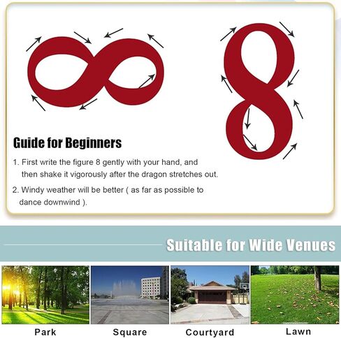 Dragon Dance Ribbon 3D Dragon Poi Chinese Dragon Dance Ribbon Streamer for Outdoor Spring Outing, Fiberglass Handsticks + Travel Bag! Shows Prop in Saudi Arabia