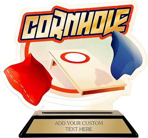 جوائز كأس كورنهول للبطولة - جوائز لبطل كورن هول مقاس 5.75 بوصة - جائزة الفائز بالحقائب للفائز - مخصصة حسب النص الخاص بك! in Kuwait