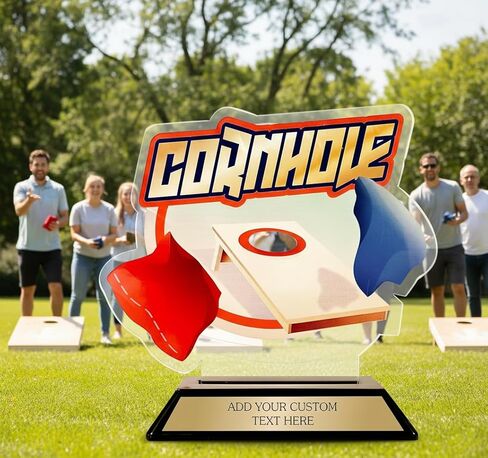 جوائز كأس كورنهول للبطولة - جوائز لبطل كورن هول مقاس 5.75 بوصة - جائزة الفائز بالحقائب للفائز - مخصصة حسب النص الخاص بك! in Kuwait