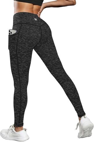 ICTIVE سروال تجريب نسائي مع تحكم في البطن عالي الخصر ضيق مناسب لليوجا والجري والبيلاتيس للياقة البدنية مع جيوب in Kuwait