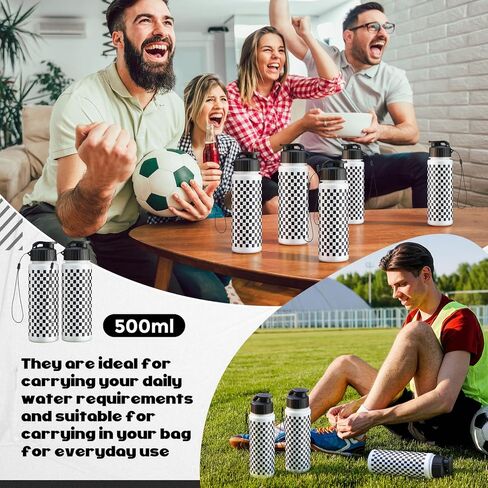 Mifoci 20 Pcs 17oz Race Car Cups Black White Checkered Water Bottles Bulk Checkered Plastic Travel Coffee Water Tumbler Cup Mug Gifts with Leak Proof Flip Top for Sports Party Hiking Cycling in Saudi Arabia