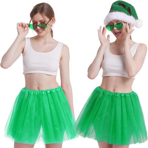 Women Christmas Red and Green Tutu Skirt with Sock Set, Adult Christmas Tutu Custome Accessories for Xmas Party in Saudi Arabia