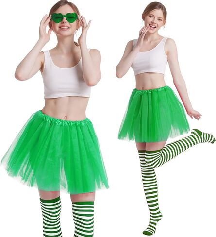 Women Christmas Red and Green Tutu Skirt with Sock Set, Adult Christmas Tutu Custome Accessories for Xmas Party in Saudi Arabia