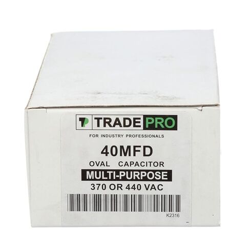 (TP-CAP-40/440) 40 MFD (Microfarads) 440 Volt Oval Single Run Capacitor | 60,000 Hour Operating Life, Aluminum Composition, -40°F to 158°F (-40°C to 70°C) Temperature Range in Saudi Arabia