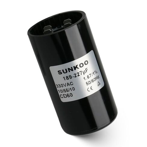 CD60 Motor Start Capacitor, 161–193 uF, 330VAC, 50/60Hz, Round Start Capacitor for Air Compressor, HVAC, Well Pump, Pool Pump in Kuwait