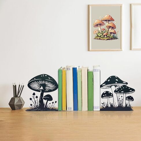 Cute Mushroom Decorative Bookends Unique and Stylish Book Ends Waterproof & Durable Perfect Size Ideal Gift for Mushroom Lovers in Kuwait