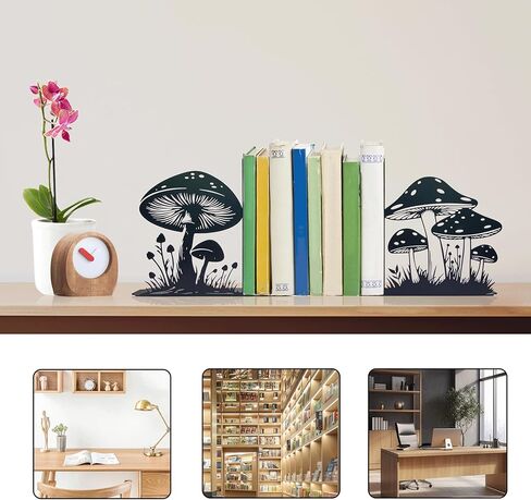 Cute Mushroom Decorative Bookends Unique and Stylish Book Ends Waterproof & Durable Perfect Size Ideal Gift for Mushroom Lovers in Kuwait