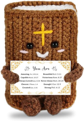Handmade Bible Verse Positive Crochet Doll Scripture Christian Gifts for Kids Women Men Christians Catholic Baptism First Communion Birthday Gifts for Teen Girls Boys Valentines Gift Home Church Decor in Saudi Arabia