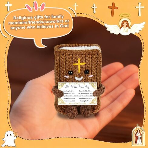 Handmade Bible Verse Positive Crochet Doll Scripture Christian Gifts for Kids Women Men Christians Catholic Baptism First Communion Birthday Gifts for Teen Girls Boys Valentines Gift Home Church Decor in Saudi Arabia