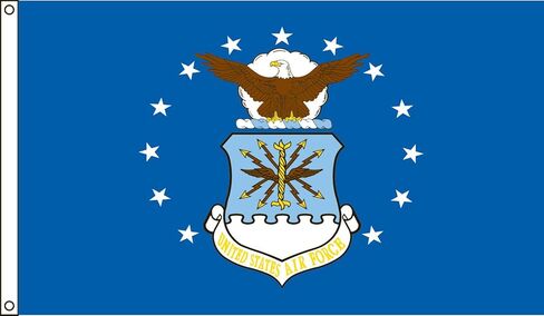 Valley Forge, US Air Force Flag, Nylon, 3'x5', 100% Made in USA, Canvas Header, Heavy-Duty Brass Grommets in Saudi Arabia