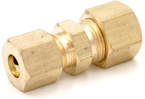 Fit 5/16" x 1/4" Tube OD Straight Compression Union Brass Pipe Fitting Connector in Saudi Arabia