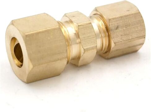 Fit 5/16" x 1/4" Tube OD Straight Compression Union Brass Pipe Fitting Connector in Saudi Arabia