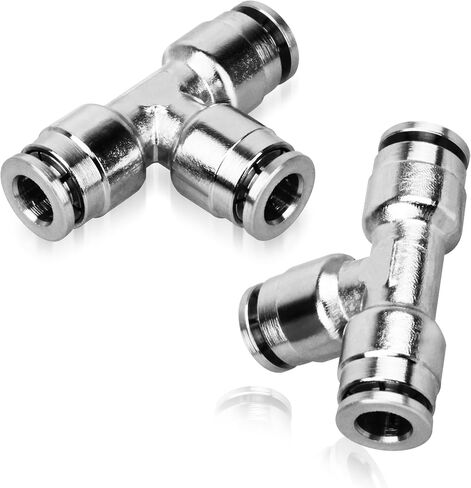 21838 CNP Union Tee 1/4 بوصة، تركيبات خط الهواء - تعليق هوائي مناسب للمركبات الترفيهية والمقطورة والشاحنات والتخييم - قطعتان in Kuwait