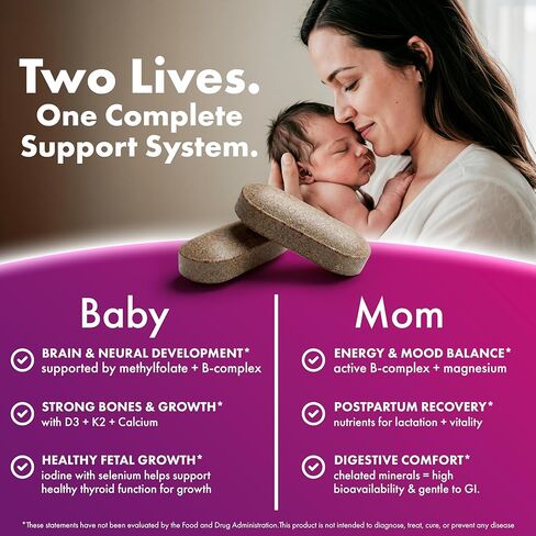 Prenatal Vitamins for Women- Sophisticated Folate and 18 Vitamins and Minerals for Neural Tube Support & Fetal Brain Development, Gluten-Free, Dairy-Free & Soy-Free - 30 Capsules - 30 Servings in Saudi Arabia
