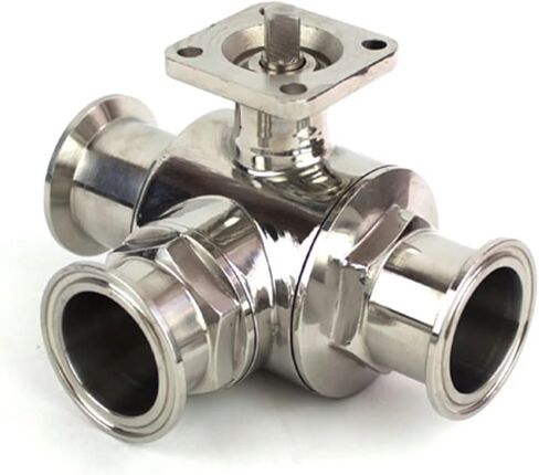 Installation Tube Outer Diameter 3/4" 19mm Triple clamp 1.5" 304/316 Stainless Steel Sanitary Ferrule Ball Valve Without Actuator 229 PSI(L Port,316 Stainless Steel) in Saudi Arabia
