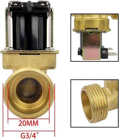 G3/4 Inch AC 110/220V DC 5/12/24V Normally Closed Brass Solenoid Valve 1Pcs(AC 110V) in Saudi Arabia