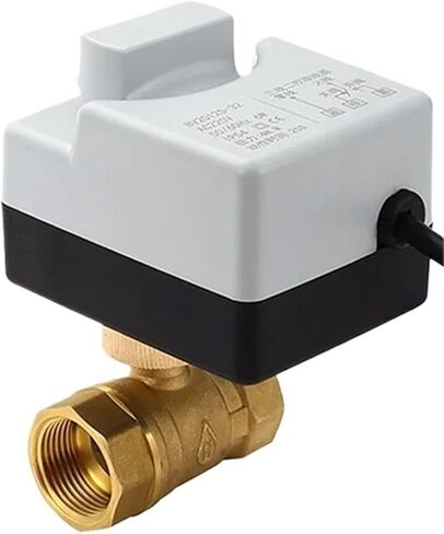 صمام كروي نحاسي بمحرك 3 أسلاك، محرك كهربائي للتحكم AC220V 3/2 طريقة DN15- DN40 مع مفتاح يدوي 1 قطعة (DN32، DC 12-24V_3 WAY) in Saudi Arabia