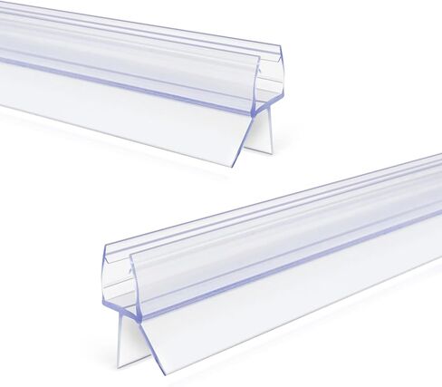Shower Door Seal Strip, 2 Pack*78" L U-Shape Shower Door Side Seal Bottom Seal Door Sweep for 3/8" (10mm) Thick Glass, Ultra-Clear Polycarbonate Strip Water Barrier in Saudi Arabia