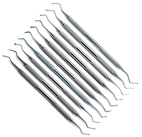 10 Pcs Dental Superior Excavator Spoon Ends 1mm-2.5mm Restorative Instrument in Saudi Arabia
