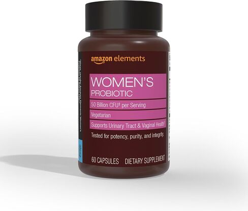 Amazon Elements Women's Probiotic, 50 Billion CFU, 7 Strains Blend, Supports Urinary & Vaginal Health, 30 Capsules in Kuwait